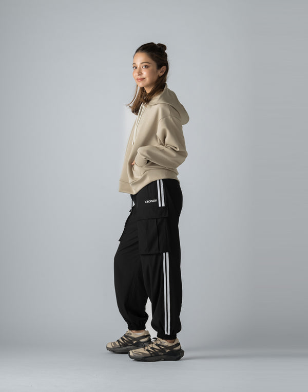 CRONOS WOMEN NYLON STRETCH CARGO【BLACK】