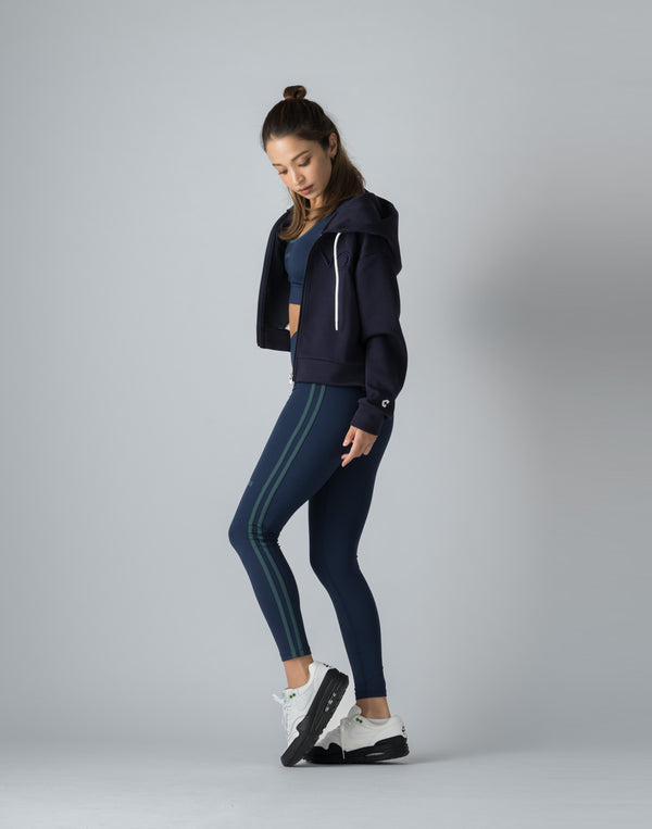 CRONOS WOMEN DOUBLE STRIPES LEGGINGS【NAVY】