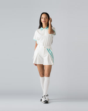 CRONOS BLACK ZIP BICOLOR POLO SHIRT【WHITE】