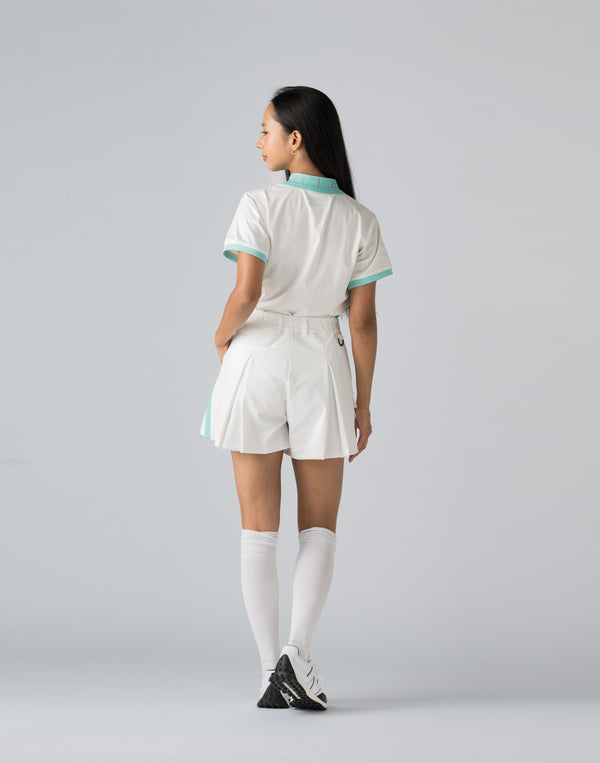 CRONOS BLACK ZIP BICOLOR POLO SHIRT【WHITE】