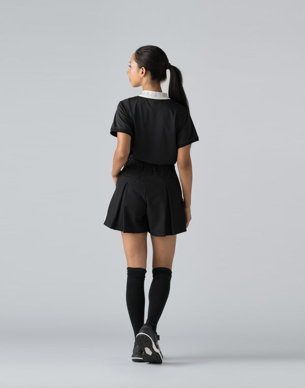 CRONOS BLACK ZIP BICOLOR POLO SHIRT【BLACK】