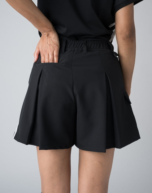 CRONOS BLACK STRIPED SHORTS【WHITE】