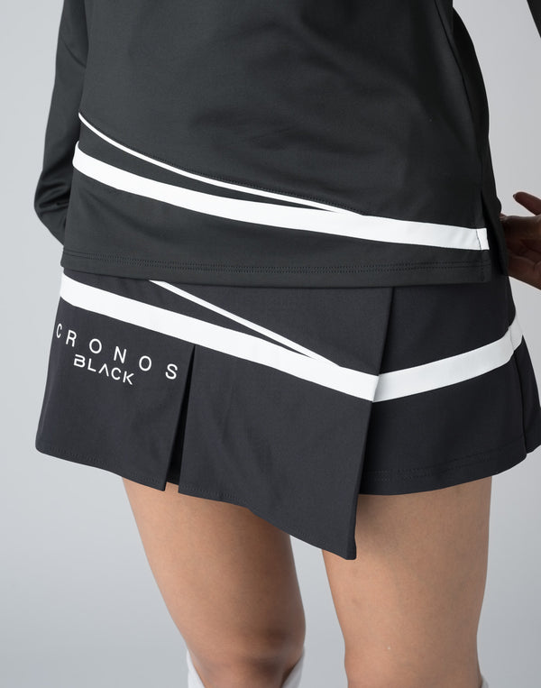 CRONOS BLACK WRAPSKIRTED SHORTS【BLACK×RED】