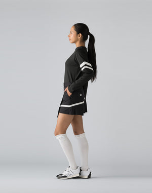 CRONOS BLACK WRAPSKIRTED SHORTS【BLACK×WHITE】