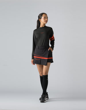 CRONOS BLACK WRAPSKIRTED SHORTS【BLACK×RED】