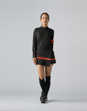 CRONOS BLACK WRAPSKIRTED SHORTS【BLACK×RED】