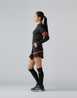 CRONOS BLACK WRAPSKIRTED SHORTS【BLACK×RED】