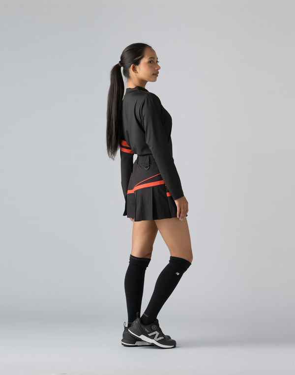 CRONOS BLACK WRAPSKIRTED SHORTS【BLACK×RED】