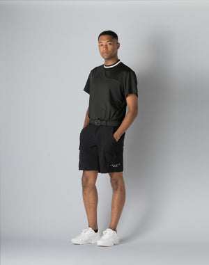 CRONOS BLACK CARGO SHORTS [BLACK]
