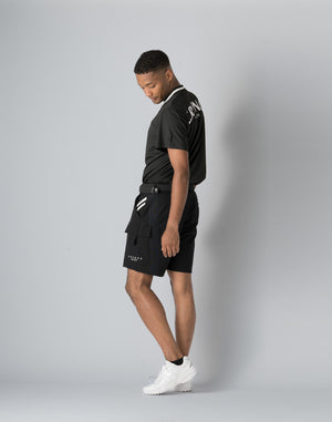 CRONOS BLACK CARGO SHORTS [BLACK]