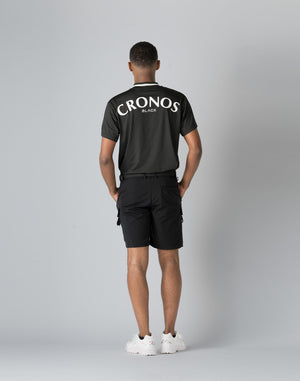 CRONOS BLACK CARGO SHORTS [BLACK]