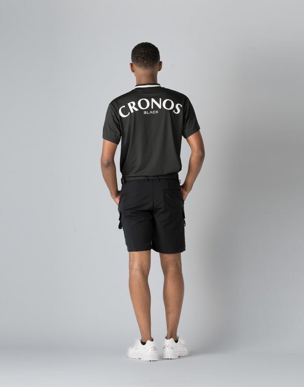 CRONOS BLACK CARGO SHORTS [BLACK]