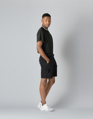 CRONOS BLACK CARGO SHORTS [BLACK]