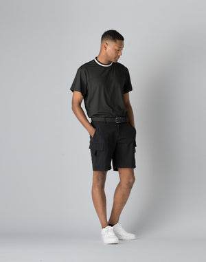 CRONOS BLACK CARGO SHORTS [BLACK]