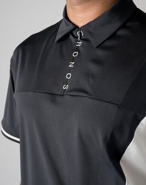 CRONOS 黑色拉鍊 POLO 衫 [黑色]