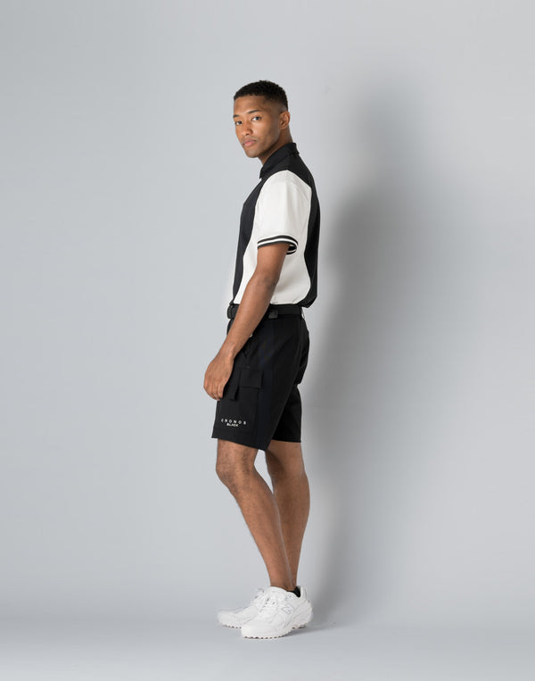 CRONOS BLACK CARGO SHORTS [BLACK]