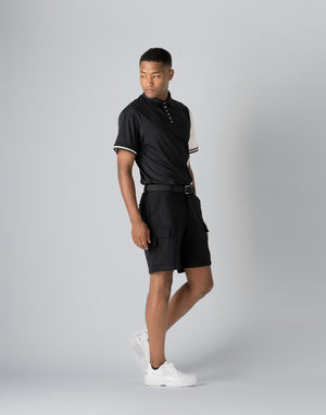 CRONOS BLACK CARGO SHORTS [BLACK]