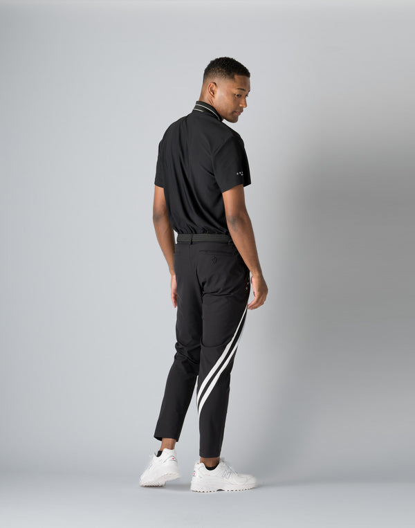 CRONOS BLACK STRIPED POLO SHIRT【BLACK】