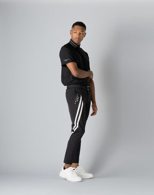 CRONOS BLACK STRIPED POLO SHIRT【BLACK】