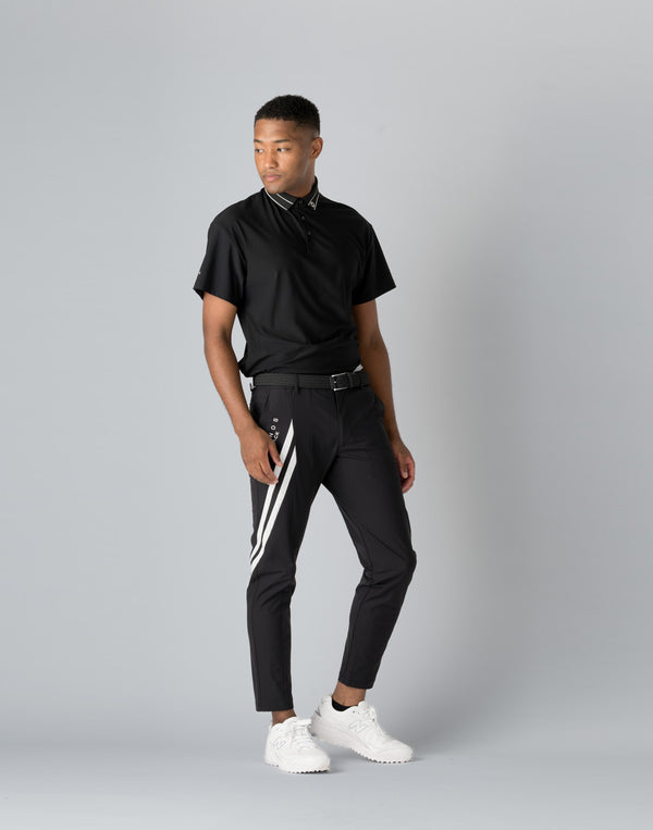 CRONOS BLACK STRIPED POLO SHIRT【BLACK】