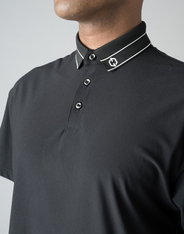 CRONOS 黑色條紋 POLO 衫 [白色]