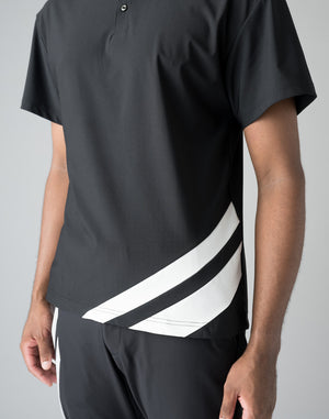CRONOS 黑色條紋 POLO 衫 [白色]