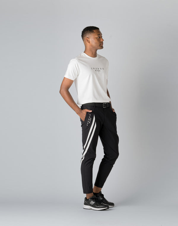 CRONOS BLACK LINE PANTS [BLACK×WHITE]