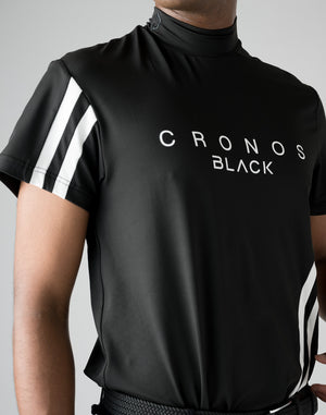 CRONOS 黑色立領短袖襯衫 [白色]