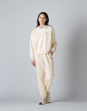 CRONOS WOMEN LOGO JACQUARD HOODIE [CREAM]