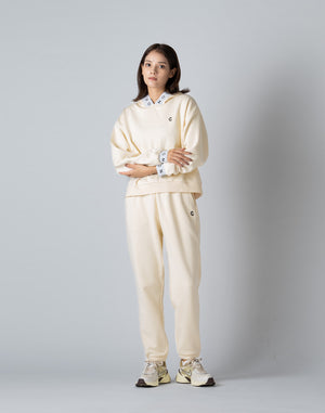 CRONOS WOMEN LOGO JACQUARD HOODIE [CREAM]