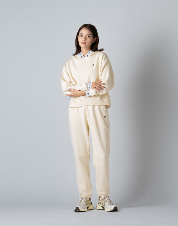 CRONOS WOMEN LOGO JACQUARD HOODIE [CREAM]