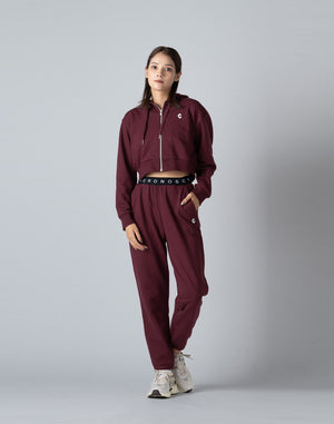 CRONOS WOMEN COLLEGE LOGO PANTS【BORDEAUX】