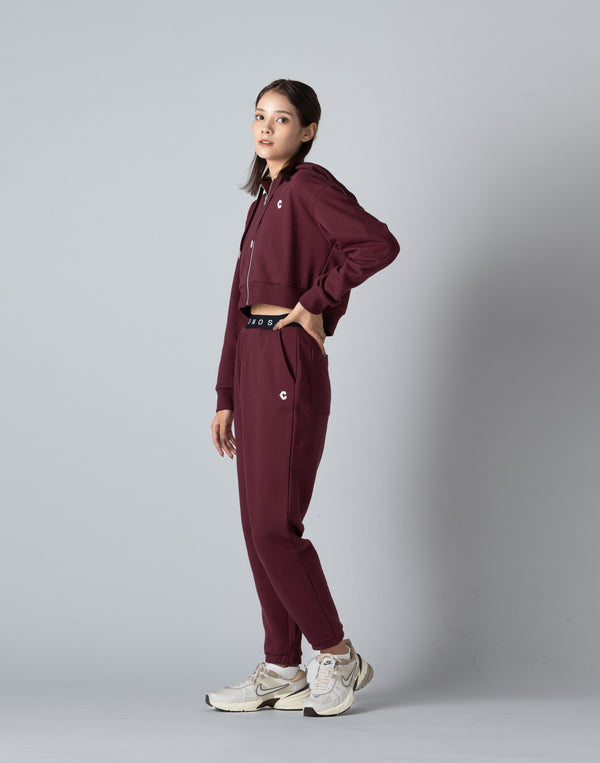 CRONOS WOMEN COLLEGE LOGO PANTS【BORDEAUX】