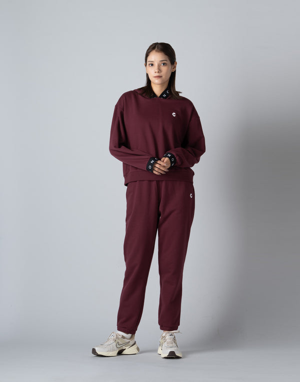 CRONOS WOMEN COLLEGE LOGO PANTS【BORDEAUX】