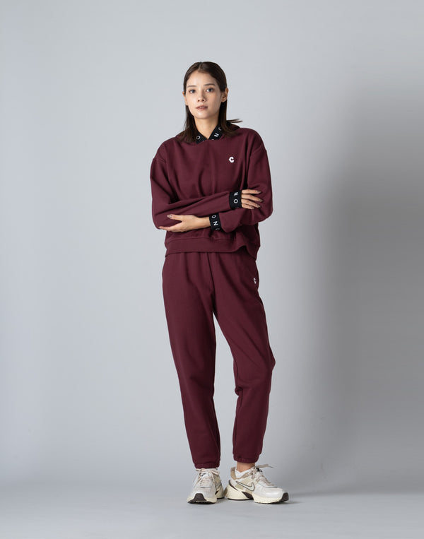 CRONOS WOMEN LOGO JACQUARD HOODIE [BORDEAUX]