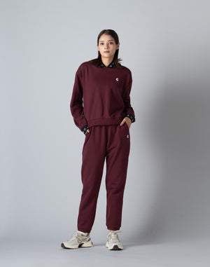 CRONOS WOMEN LOGO JACQUARD HOODIE [BORDEAUX]