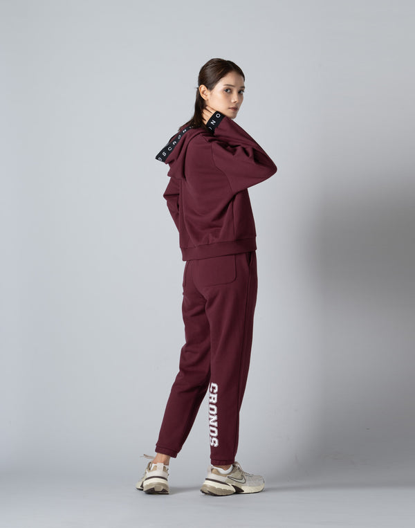 CRONOS WOMEN LOGO JACQUARD HOODIE [BORDEAUX]