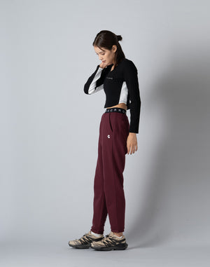 CRONOS WOMEN COLLEGE LOGO PANTS【BORDEAUX】