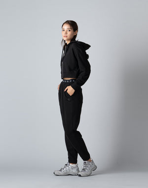 CRONOS WOMEN COLLEGE LOGO PANTS【BLACK×BLACK】