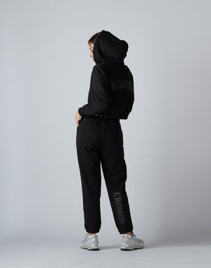 CRONOS WOMEN COLLEGE LOGO PANTS【BLACK×BLACK】
