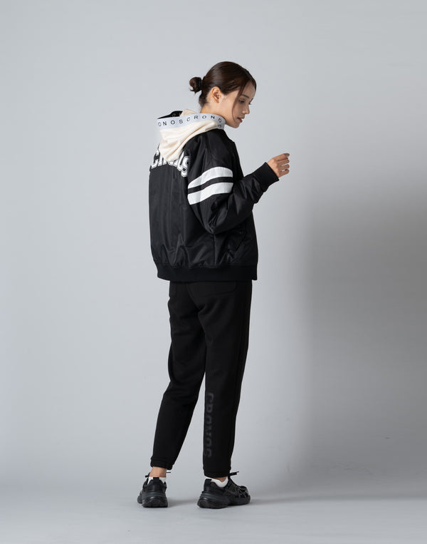 CRONOS WOMEN LOGO JACQUARD HOODIE [CREAM]