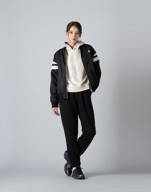 CRONOS WOMEN COLLEGE LOGO PANTS【BLACK×BLACK】