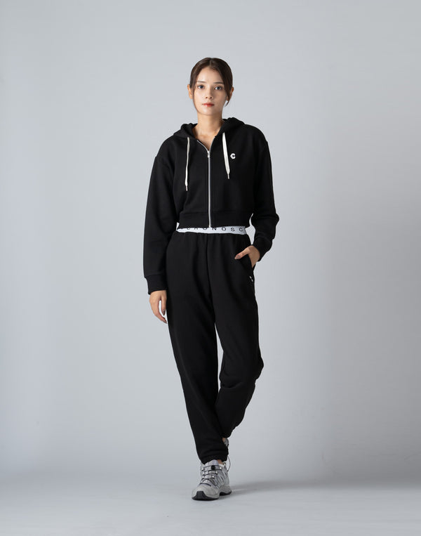 CRONOS WOMEN COLLEGE LOGO PANTS【BLACK×WHITE】