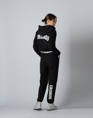 CRONOS WOMEN COLLEGE LOGO PANTS【BLACK×WHITE】