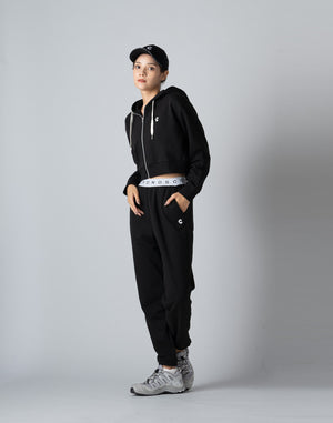 CRONOS WOMEN COLLEGE LOGO PANTS【BLACK×WHITE】