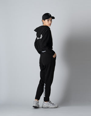 CRONOS WOMEN COLLEGE LOGO PANTS【BLACK×WHITE】