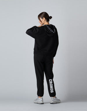 CRONOS WOMEN COLLEGE LOGO PANTS【BLACK×WHITE】