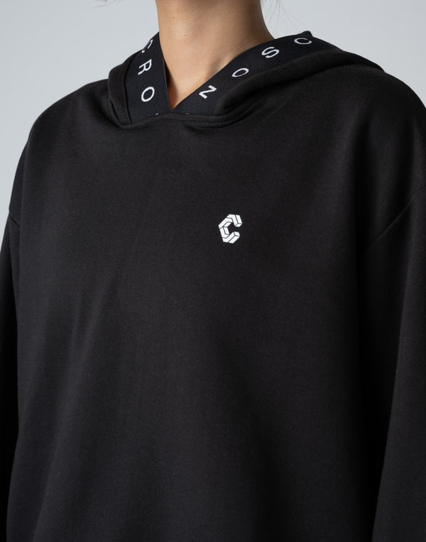 CRONOS WOMEN LOGO JACQUARD HOODIE [CREAM]