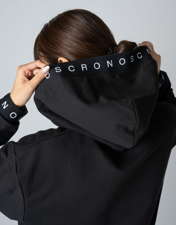 CRONOS WOMEN LOGO JACQUARD HOODIE [CREAM]