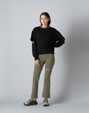 CRONOS WOMEN CUT OUT SWEAT [BLACK]